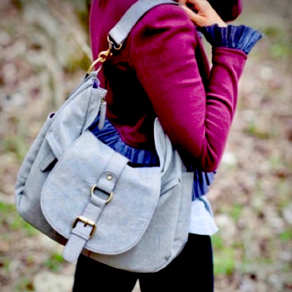 Kelly Moore Grey Hobo Camera Bag